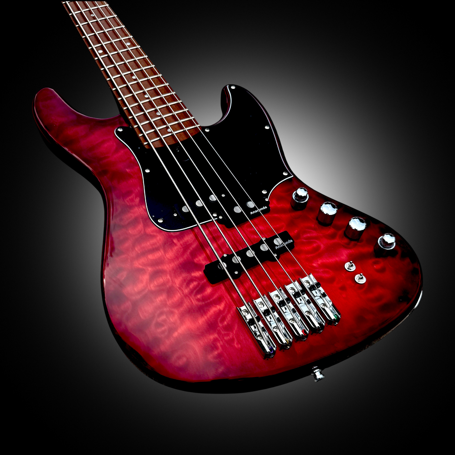 Ultra P/J5 Essence (Carmine Burst) — Anaconda Basses USA